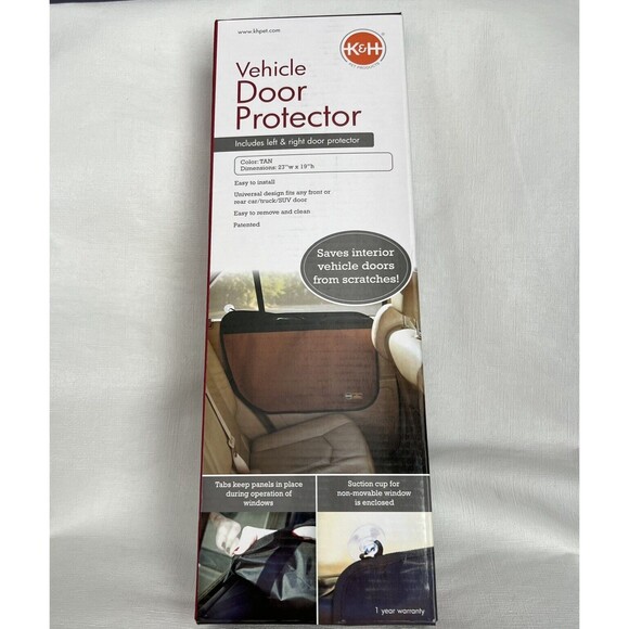 K&H Pet Products Vehicle Door Protector Tan 19” X 27” - Picture 1 of 4
